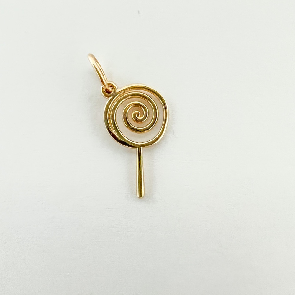 14K Yellow Gold Lollypop Charm Pendant
